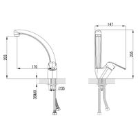 Смеситель для кухни Azario поворотный излив, керамический картридж арт-AZ-HU245902 — фото 1, Смесители для кухни