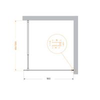 Душевая перегородка BelBagno Kraft 90 см, профиль хром, стекло прозрачное, арт-KRAFT-L-1-90-C-Cr — фото 5, Душевые перегородки