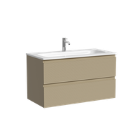 Тумба подвесная SANCOS Folk 890х445х500, c двумя ящиками оснащенными доводчиками, Капучино, арт.FL90CP — фото 5, Тумбы под раковину