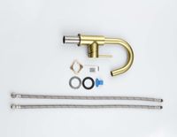 AQ1307BG ЕВРОПА смеситель для раковины, без донного клапана, шлиф. золото — фото 4, Смесители для раковины