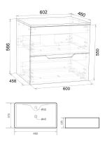Orange Line Li-60TuLMDF+B01-475MB тумба с раковиной подвесная 60 см, латте/черный Li-60TuLMDF+B01-475MB — фото 1, Тумбы с раковиной