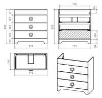 Тумба под раковину арт-Пр-Лей01080-013Я — фото 3, Тумбы под раковину