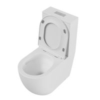 Унитаз напольный Grossman (640х360х835) безободковый,белый матовый с тонкой крышкой,микролифт,смыв торнадо,2 места арт-GR-4494MSQ — фото 2, Напольные унитазы