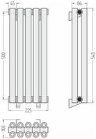 Отопительный радиатор Сунержа Эстет-00 500х225 5 секций Золотой шёлк арт-32-0332-5005 — фото 3, Радиаторы отопления