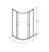 Душевой уголок Parly с поддоном (80х80х193), профиль черный, стекло матовое арт-ZF81B — фото 5, Душевые уголки четверть круга