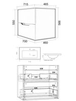 Orange Line тумба с раковиной подвесная, черный матовый арт-Li-70Tub+Ra — фото 6, Тумбы с раковиной
