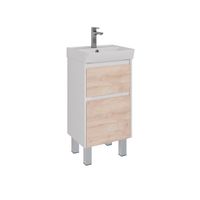 Тумба Lemark COMBI 45см под 1 раковину, подвесная/напольная, 2 ящика, цвет фасада: Дуб кантри, цвет арт-LM03C45T-dub — фото 2, Тумбы под раковину