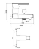 OneLife смеситель для ванны/душа однорычажный полимерный, хром арт-P06-100cr — фото 1, Смеситель для ванны