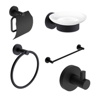 AQM7221MB Trento Набор аксессуаров 5 в 1, черный матовый — фото 1, Наборы аксессуаров для ванной комнаты