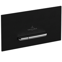 Клавиша смыва, Villeroy&Boch, ViConnect, ширина, мм-253, глубина, мм-20, высота, мм-145, материал-пластик, цвет-Anthracite Matt, цвет кнопок-матовый хром арт-922169D8 — фото 1, Кнопки смыва