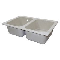 Кухонная мойка AZARIO Alba 780x490x190 двойная, искусственный мрамор, сифон в комплекте, цвет песочный арт-CS00105218 — фото 1, Кухонные мойки