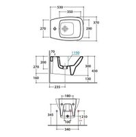 Биде GLOBO DAILY подвесное цвет белый DAS09BI — фото 3, Биде подвесные