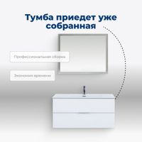 Тумба под раковину Aquanet Алвита New 100 2 ящика, белый матовый арт-00277518 — фото 8, Тумбы под раковину