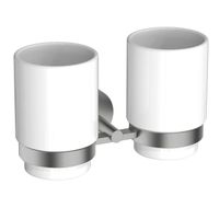 AQ4617BGM БЕТТА стакан с держателем двойной, оружейная сталь — фото 1, Стаканы для зубных щеток