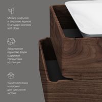 Sensation, База под раковину, подвесная, 100 см, ящики, орех, текстурированная, шт арт-M30FHX1002NF — фото 4, Тумбы под раковину