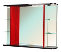 Рио-90 зеркало с ИК выкл. комбин. черное/красное (свет.) 4613615060213 — фото 1, Зеркала в ванную комнату