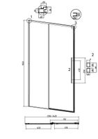 Дверь в нишу Grossman Galaxy (140х195) черный матовый,стекло прозрачное,раздвижная, 1 место арт-100.K33.01.140.21.00 — фото 10, Раздвижные душевые двери