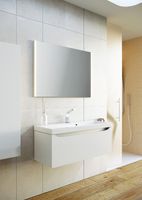 Товар: Подвесная тумба в цвете белый глянец с одним выдвижным ящиком и полкой, скрытой за фасадом, с умывальником из литьевого мрамора Ver.01.08/W - фото 2 Подвесная тумба в цвете белый глянец с одним выдвижным ящиком и полкой, скрытой за фасадом, с умывальником из литьевого мрамора Ver.01.08/W — фото 2, Тумбы с раковиной