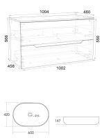 Orange Line Li-100TuLMDF+B04-600W тумба с раковиной подвесная 100 см, латте/белый Li-100TuLMDF+B04-600W — фото 2, Тумбы с раковиной