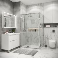 Боковая стенка Grossman Cosmo (100х195) хром,стекло прозрачное, 1 место арт-200.K33.02.100.10.00 — фото 2, Боковые стенки