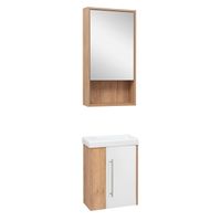 Тумба подвесная с умывальником MELBOURNE 40 /правая/дуб/белый/ AQUA DE MARCO 5040WCMEL/H/V.2.0 — фото 6, Тумбы с раковиной