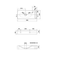 Раковина Scarabeo HUNG подвесная без перелива с одним отверстием с полотенцедержателем цвет белый арт-1512 — фото 3, Раковины подвесные