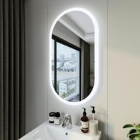 Зеркало Бриклаер Вега 55 овал, голосовое управление, сенсор на зеркале, подогрев 4627125415715 — фото 1, Зеркала в ванную комнату