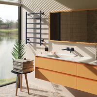 Aringa Порто полотенцесушитель лесенка электрический 80*50, графит AR03033GR — фото 3, Электрические полотенцесушители