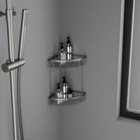 Полка угловая двойная Timo Saona 13082/18 черное золото — фото 2, Полки для ванной и душа