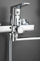 Смеситель для ванны однорычажный с длинным изливом и душем BELZ, хром, арт-B22715 — фото 6, Смеситель для ванны