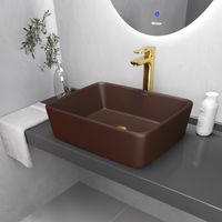 Раковина Grossman (480х370х130) коричневая матовая,1 место арт-GR-3016BRM — фото 2, Раковины накладные