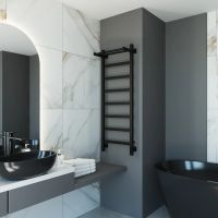 Полотенцесушитель электрический Grota Lore 430х1200 черный Lore 430х1200 RAL9005 EL — фото 2, Электрические полотенцесушители