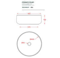 Раковина Artceram Cognac Quadro накладная без отверстий цвет белый/testa di moro арт-COL001 01 65 — фото 3, Раковины накладные