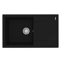 Кухонная мойка Lemark IMANDRA 840 врезная прямоугольная с крылом из кварцгранита, Антрацит арт-9910031 — фото 3, Кухонные мойки