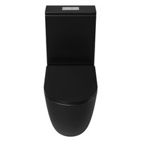 Унитаз напольный Grossman (640х360х835) безободковый,черный матовый с тонкой крышкой,микролифт,смыв торнадо,2 места арт-GR-4494BMSQ — фото 1, Напольные унитазы