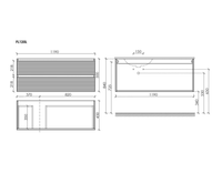 Тумба подвесная SANCOS Folk левая 1190х445х500, c двумя ящиками оснащенными доводчиками, Капучино, арт. арт-FL120LCP — фото 6, Тумбы под раковину