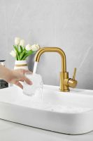 Смеситель для раковины BELZ , брашированное золото арт-B10810-5 — фото 5, Смесители для раковины