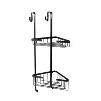 Полка для душевой кабины угловая Fixsen двухэтажная черная латунь FX-853B-2 — фото 1, Полки для ванной и душа