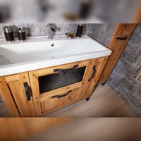 Тумба под раковину напольная Бриклаер ЛОФТ метрополитен грей, 100 см 4627125413377 — фото 8, Тумбы с раковиной