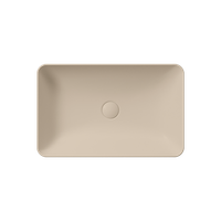 раковина накладная NUBES 60x38 без перелива бежевый матовый арт-903608 — фото 1, Раковины накладные