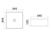 Раковина Azario 34,5х34х12, накладная, белая арт-AZ-41314 — фото 2, Раковины накладные