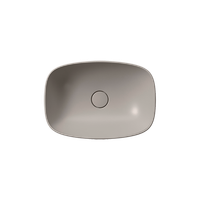 раковина накладная NUBES 50x35 без перелива серый беж матовый арт-978405 — фото 1, Раковины накладные