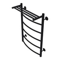 Полотенцесушитель водяной AZARIO VERONA 500/800 с полкой, 5 секций, нижнее/диагональное подключение, 1/2", черный арт-AZ83863PB — фото 2, Водяные полотенцесушители