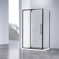 Душевой уголок Slim-N VSR-4SNP9010CLB, 1000*900, черный, стекло прозрачное — фото 3, Прямоугольные душевые уголки