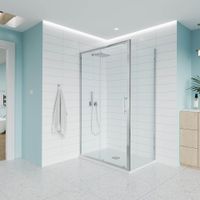 Душевой угол Veconi Evo 100SP CH 1600х1100x1950, хром, прозрачное стекло E1-SP-CH-160110-01-C9 — фото 1, Душевые уголки