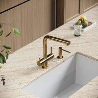 Смеситель для кухни SANCOS Spin с поворотным и вытяжным изливом, c краном для фильтрованной воды, цвет полированное золото, арт. SC4015ZG — фото 2, Смесители для кухни