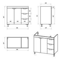 Тумба под раковину арт-П-Опт-07090-011П3Я — фото 7, Тумбы под раковину