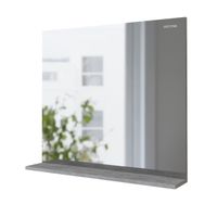 Зеркало "ЭДВАНС-80 см" с полкой цемент светлый 208007 — фото 1, Зеркала в ванную комнату