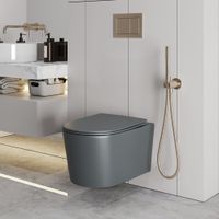 Унитаз подвесной Grossman (520х360х365) безободковый,смыв торнадо,серый матовый с тонкой крышкой,микролифт,1 место арт-GR-4499GMSQ — фото 7, Подвесные унитазы