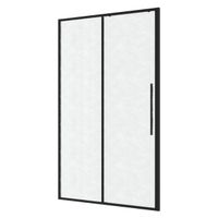 Дверь в нишу Niagara Nova a NG-84-L11CHB (110х195) черный матовый,раздвижная влево,стекло шиншилла,1 место — фото 1, Раздвижные душевые двери